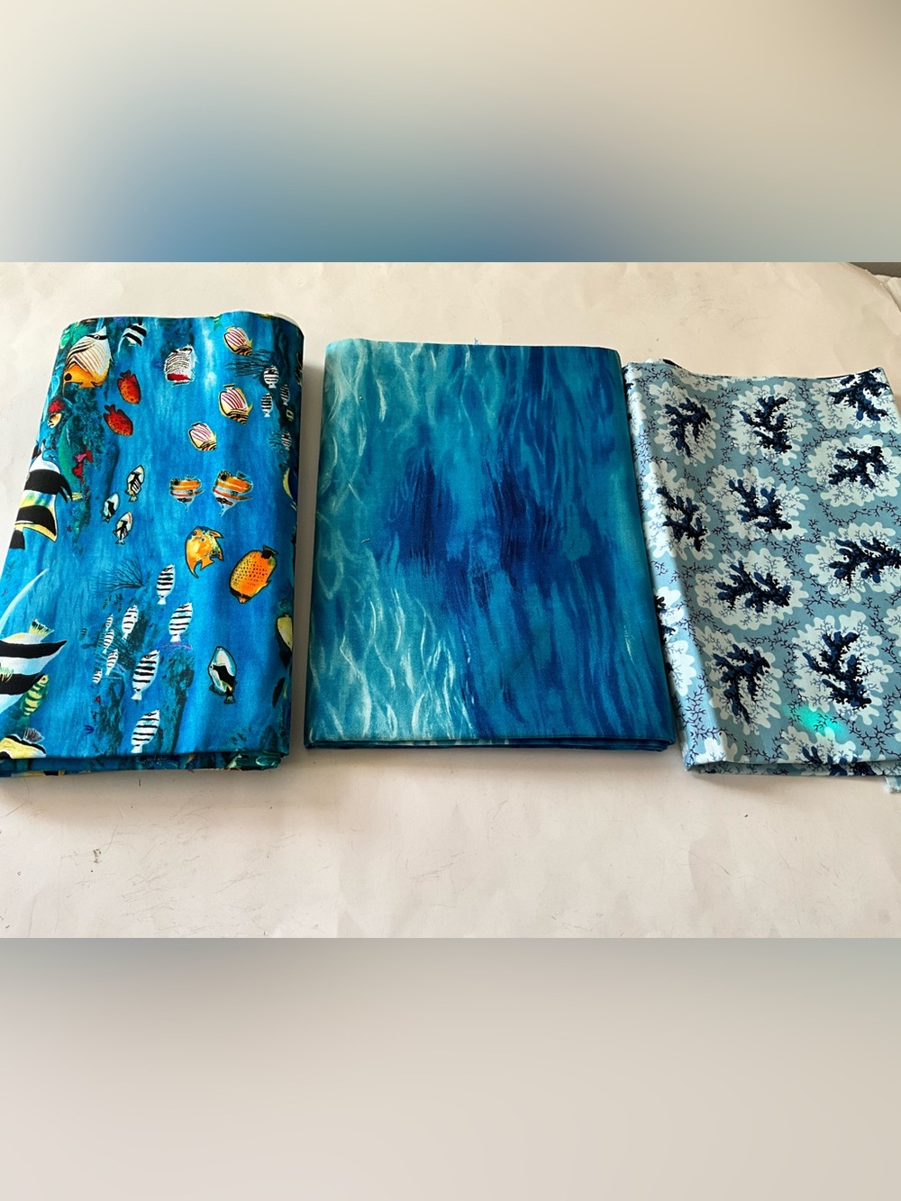 Quilting Sewing Crafts Fabrics Ocean Fish Theme Cotton